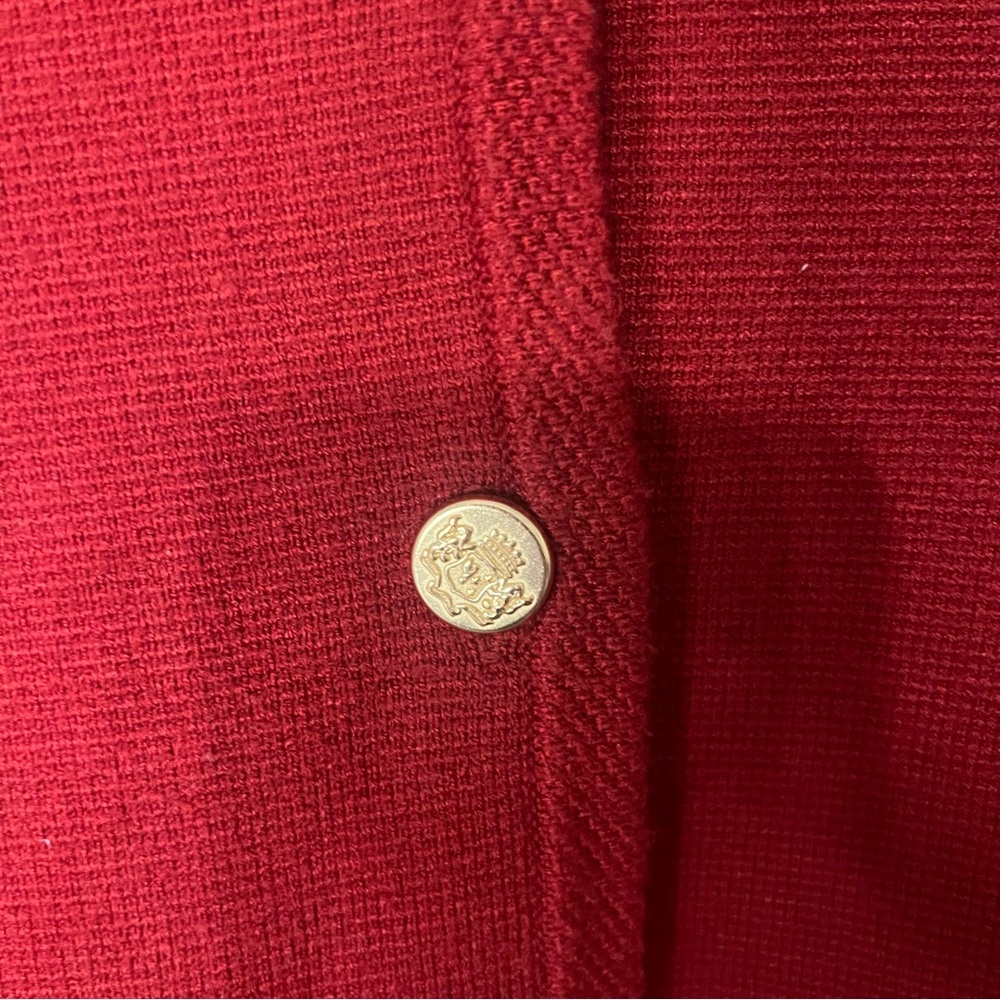 Abercrombie & Fitch Red Cropped Women’s Cardigan Gold Button Front Size L - Picture 4 of 6